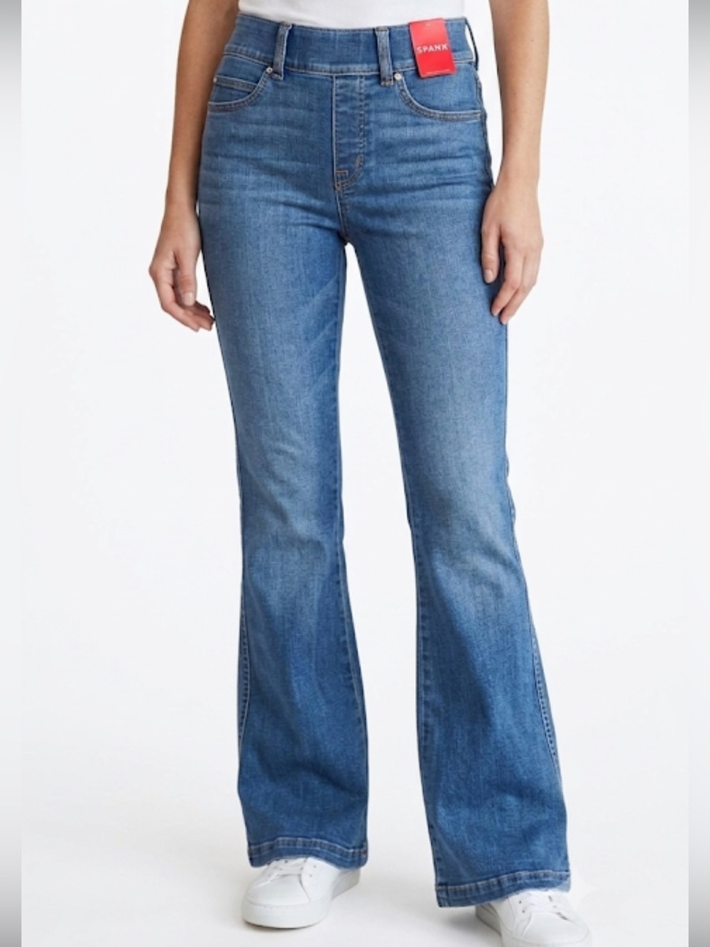 NWT SPANX Pull On Flare Jeans Vintage Indigo Women XS Petite XSP High Rise
O